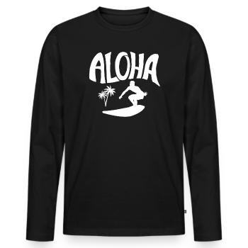 surfing, surfing, surf spot - Men's Premium Organic Long Sleeve Shirt - black - Front - Nico (187cm)