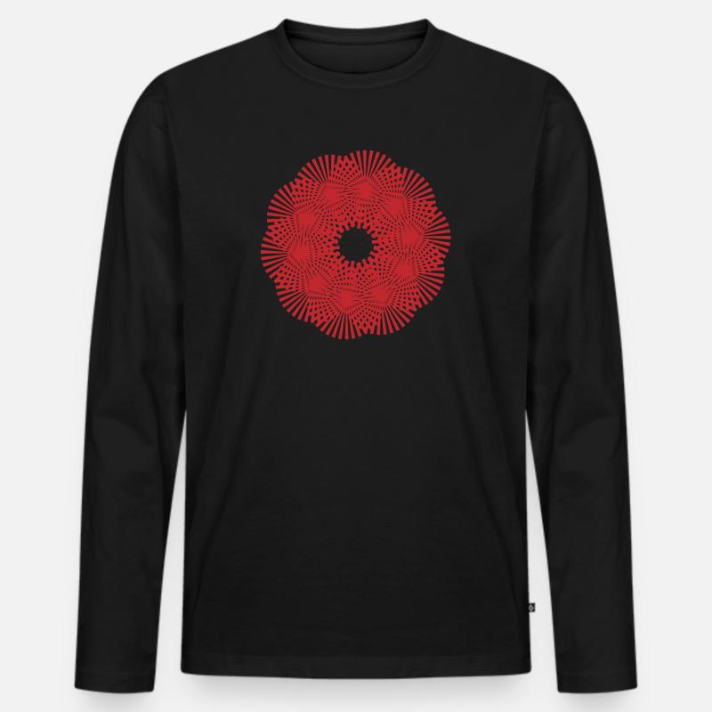 Mandala | Sonnenstrahlen | Muster - Männer Premium Bio Langarmshirt - Schwarz