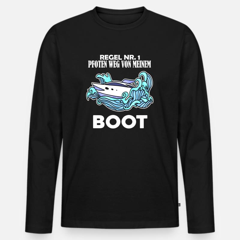 Boote Motorboot - Männer Premium Bio Langarmshirt - Schwarz