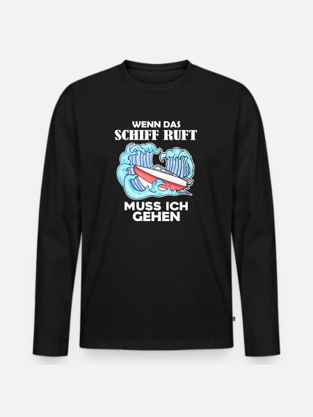 Boote Motorboot Kapitän Boot Seefahrt Geschenk - Männer Premium Bio Langarmshirt - Schwarz