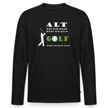 Golfspieler Golf Sport Alter altern junggeblieben - Männer Premium Bio Langarmshirt - Schwarz - Vorne - Nico (187cm)