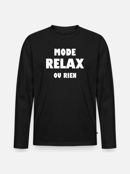 Mode relax ou rien - T-shirt manches longues Premium bio Homme - noir
