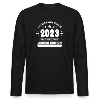 2023 - Year 2023 - Year of construction 2023 - Men's Premium Organic Long Sleeve Shirt - black - Front - Nico (187cm)