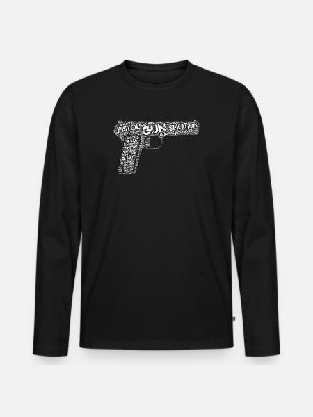 Pistol Gun - Men's Premium Organic Long Sleeve Shirt - black