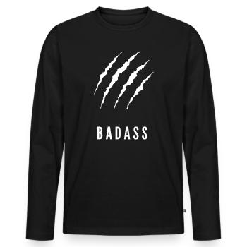 Déclaration confiante de Tiger Claws - T-shirt manches longues Premium bio Homme - noir - Devant - Nico (187cm)
