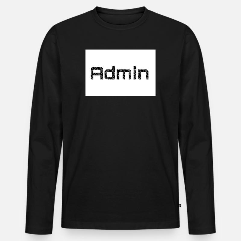 ADMIN Blackwords/WhiteBackround - Männer Premium Bio Langarmshirt - Schwarz
