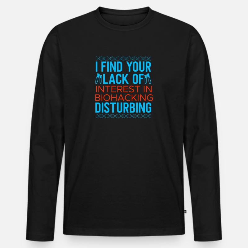 Biohacking Design - Männer Premium Bio Langarmshirt - Schwarz