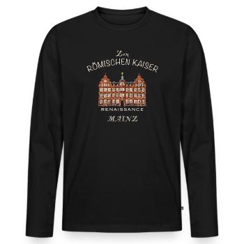 Mainz, Zum Römischen Kaiser, Sehenswürdigkeit - Männer Premium Bio Langarmshirt - Schwarz - Vorne - Nico (187cm)