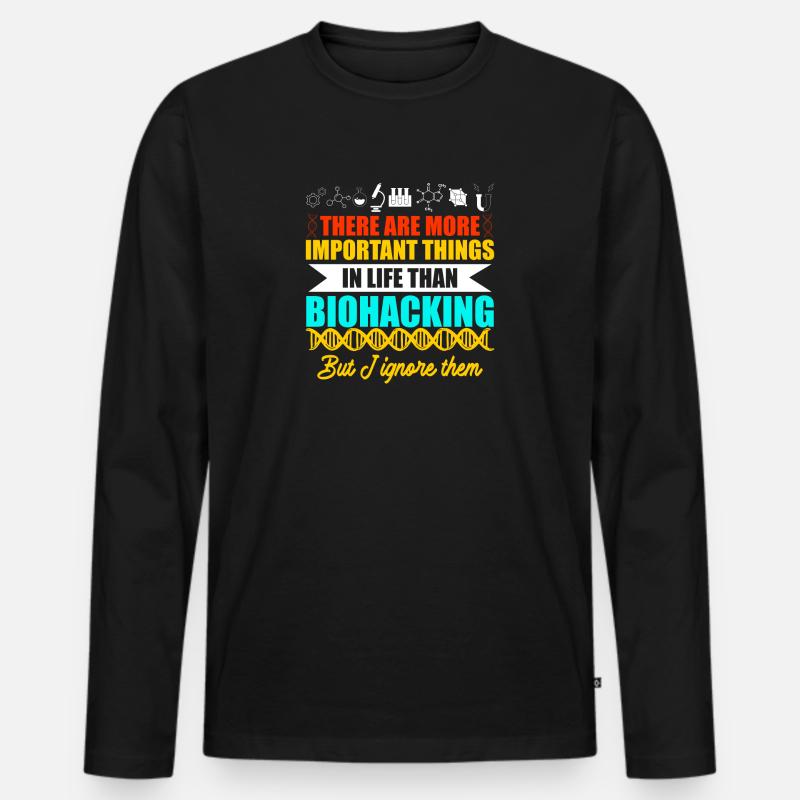 Biohacker Design - Männer Premium Bio Langarmshirt - Schwarz