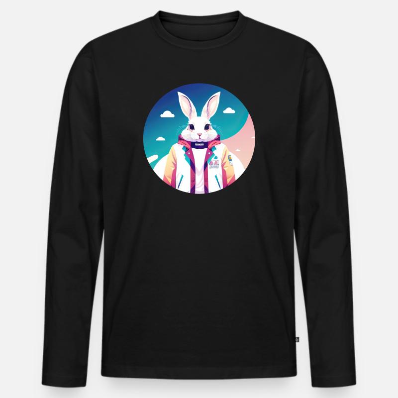 Bunny, Rabbit, Easter Bunny - Men's Premium Organic Long Sleeve Shirt - black