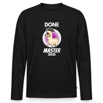 Master 2023 - Master abgeschlossen - Männer Premium Bio Langarmshirt - Schwarz - Vorne - Nico (187cm)