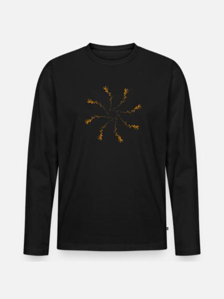 Firework pixel | gekreiseltes Windrad - Männer Premium Bio Langarmshirt - Schwarz