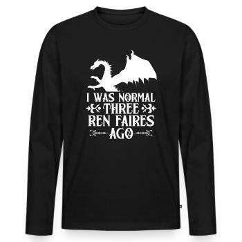 Marché médiéval - T-shirt manches longues Premium bio Homme - noir - Devant - Nico (187cm)