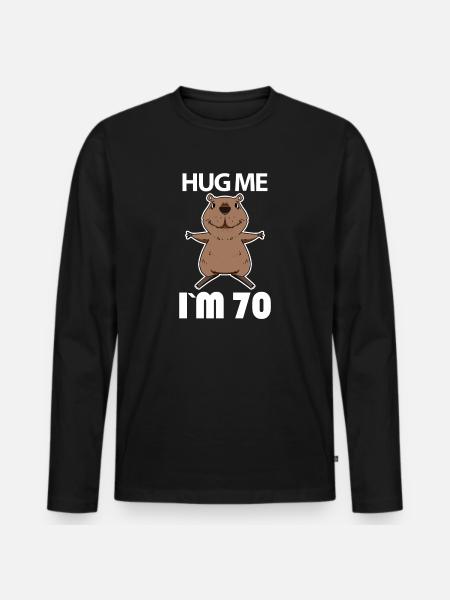 70 Geburtstag - 70 Jahre - Umarmung - Männer Premium Bio Langarmshirt - Schwarz