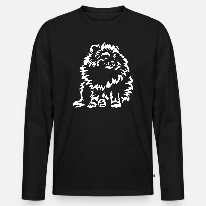 Zwergspitz "Black Edition" - Männer Premium Bio Langarmshirt - Schwarz