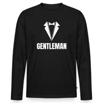 gentleman, la classe, EVG - T-shirt manches longues Premium bio Homme - noir - Devant - Nico (187cm)