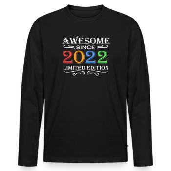 2022 - Jahrgang 2022 - Fantastisch seit 2022 - Männer Premium Bio Langarmshirt - Schwarz - Vorne - Nico (187cm)