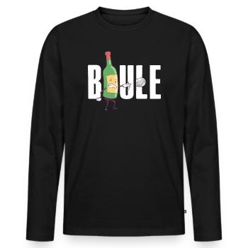 Boules de Boccia Boules de Boules de Boules de Boules de Boccia Tenue de pétanque - T-shirt manches longues Premium bio Homme - noir - Devant - Nico (187cm)