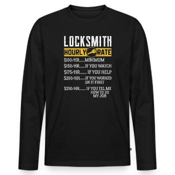 Locksmith Hourly rates Locksmith - Men's Premium Organic Long Sleeve Shirt - black - Front - Nico (187cm)