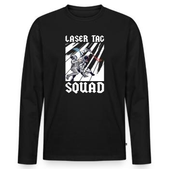 Laser Tag Squad - T-shirt manches longues Premium bio Homme - noir - Devant - Nico (187cm)