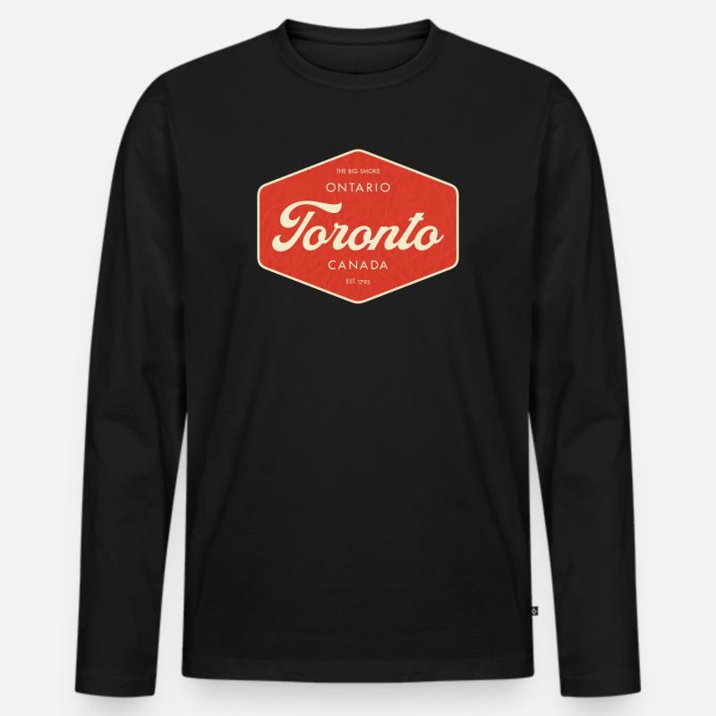 Toronto Retro Schild - Männer Premium Bio Langarmshirt - Schwarz