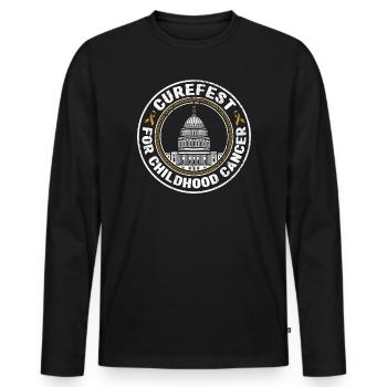 Capitol Crest Kinderkrebs Hoffnung - Männer Premium Bio Langarmshirt - Schwarz - Vorne - Nico (187cm)