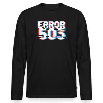 Fehler 503 Glitch - Männer Premium Bio Langarmshirt - Schwarz - Vorne - Nico (187cm)