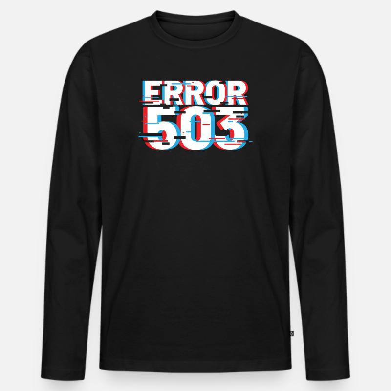 Error 503 Glitch - Men's Premium Organic Long Sleeve Shirt - black