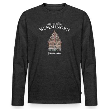 Memmingen, Siebendächerhaus, Schwaben, Bayern - Männer Premium Bio Langarmshirt - Anthrazit meliert - Vorne - Nico (187cm)