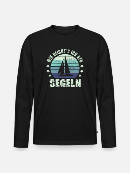 Segeln Segelboot - Männer Premium Bio Langarmshirt - Schwarz