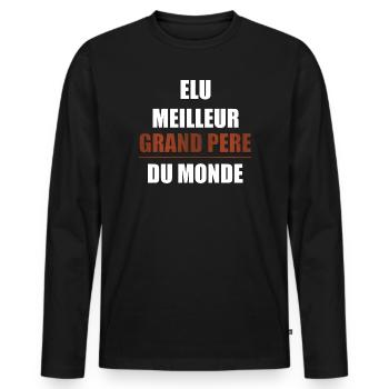Zum besten Großvater der Welt gewählt - Männer Premium Bio Langarmshirt - Schwarz - Vorne - Nico (187cm)