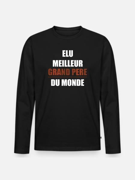 Voted the best grandfather in the world - Men's Premium Organic Long Sleeve Shirt - black