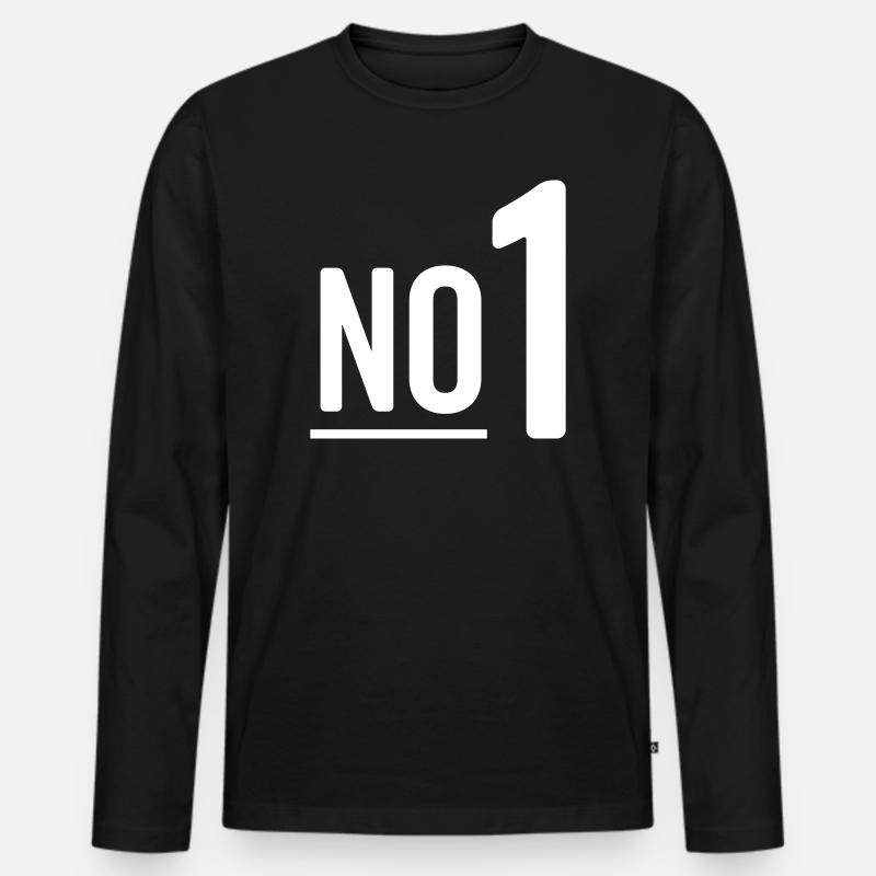 No 1 - Nummer eins - Männer Premium Bio Langarmshirt - Schwarz
