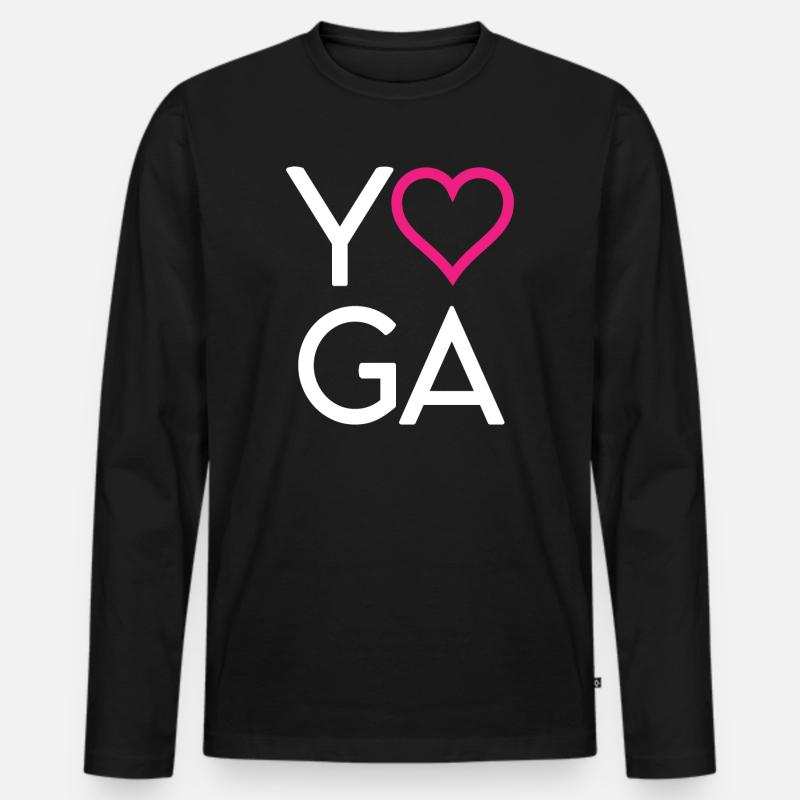 Joga - Männer Premium Bio Langarmshirt - Schwarz