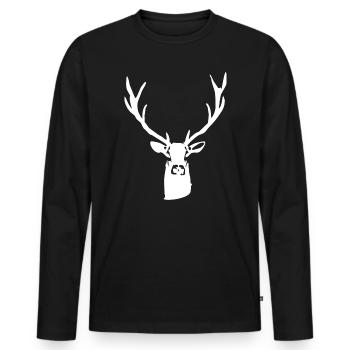 noble stag - Men's Premium Organic Long Sleeve Shirt - black - Front - Nico (187cm)