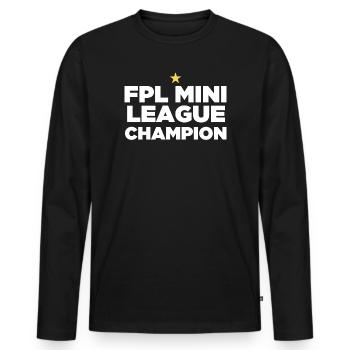 FPL League Champion (1 Star) - Men's Premium Organic Long Sleeve Shirt - black - Front - Nico (187cm)