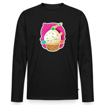 Glaces, glaces - T-shirt manches longues Premium bio Homme - noir - Devant - Nico (187cm)