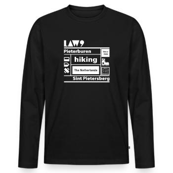 LOI 9 l Pieterburen l Sint Pietersberg l blanc - T-shirt manches longues Premium bio Homme - noir - Devant - Nico (187cm)