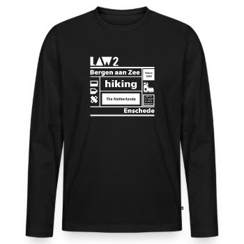 LOI 2 l Bergen aan Zee l Enschede l blanc - T-shirt manches longues Premium bio Homme - noir - Devant - Nico (187cm)