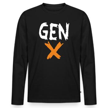 Generation Xclusive - Men's Premium Organic Long Sleeve Shirt - black - Front - Nico (187cm)