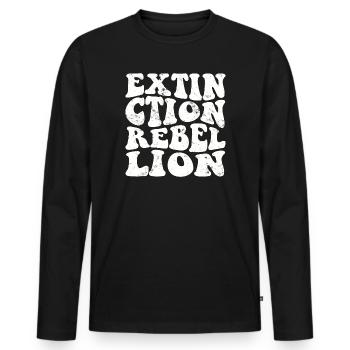 Extinction Rebellion Retro white - Men's Premium Organic Long Sleeve Shirt - black - Front - Nico (187cm)