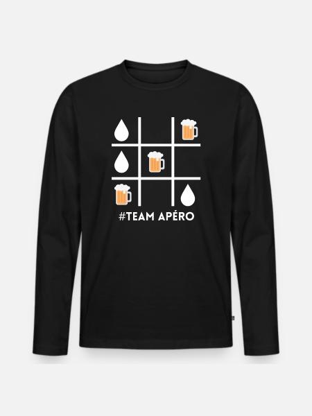 Aperitif team, beer, beer fan - Men's Premium Organic Long Sleeve Shirt - black