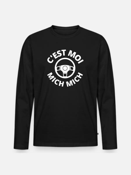 c'est moi mich mich, auto école - T-shirt manches longues Premium bio Homme - noir