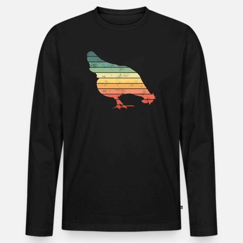 Huhn Hühner - Männer Premium Bio Langarmshirt - Schwarz