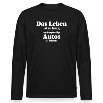 Auto Tuning Schrauber Kult Langweilige Autos (25) - Männer Premium Bio Langarmshirt - Schwarz - Vorne - Nico (187cm)