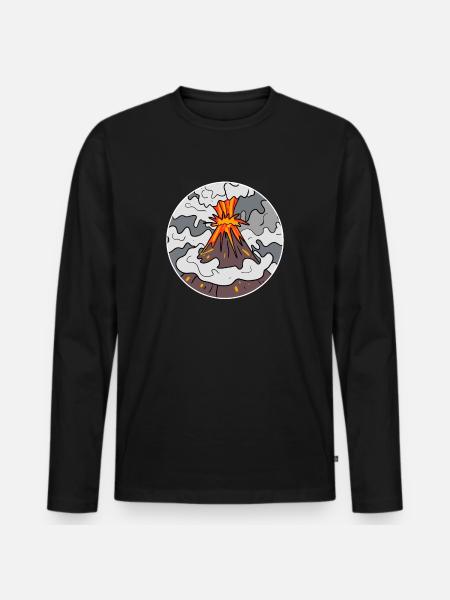 Volcano Mountain Circle Mountains Volcanoes - Men's Premium Organic Long Sleeve Shirt - black