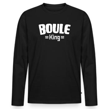 Boules Roi Boules pour Bouler Boccia Jeu Botcha - T-shirt manches longues Premium bio Homme - noir - Devant - Nico (187cm)