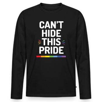 Pride Month - Ich kann diesen Stolz nicht verbergen - Männer Premium Bio Langarmshirt - Schwarz - Vorne - Nico (187cm)