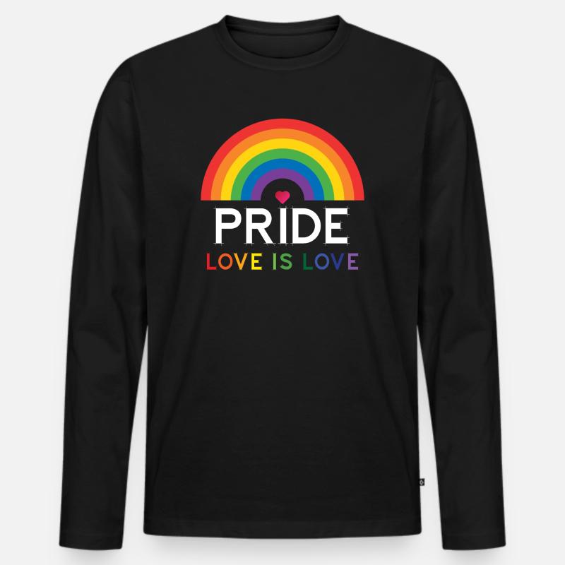Stolz - Liebe ist Liebe. - Männer Premium Bio Langarmshirt - Schwarz
