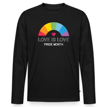 L’amour est l’amour. Mois de la fierté. - T-shirt manches longues Premium bio Homme - noir - Devant - Nico (187cm)